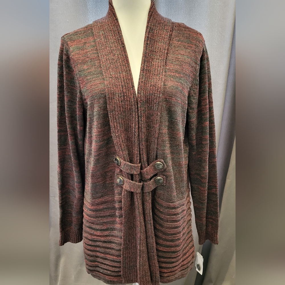 AB Studio long cardigan sweater size large